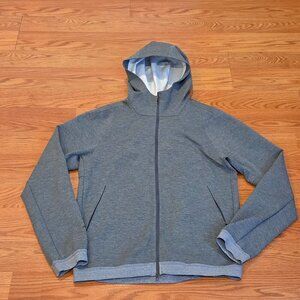 Lululemon Jacket Men's Medium Full Zip Active Hooded Gray Thermo Running Gym